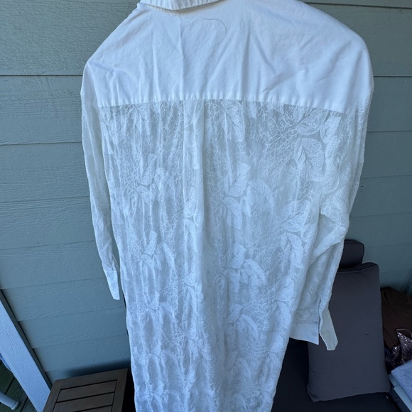 NWOT Zara White Long Sleeve Lace Dress - Picture 7 of 8